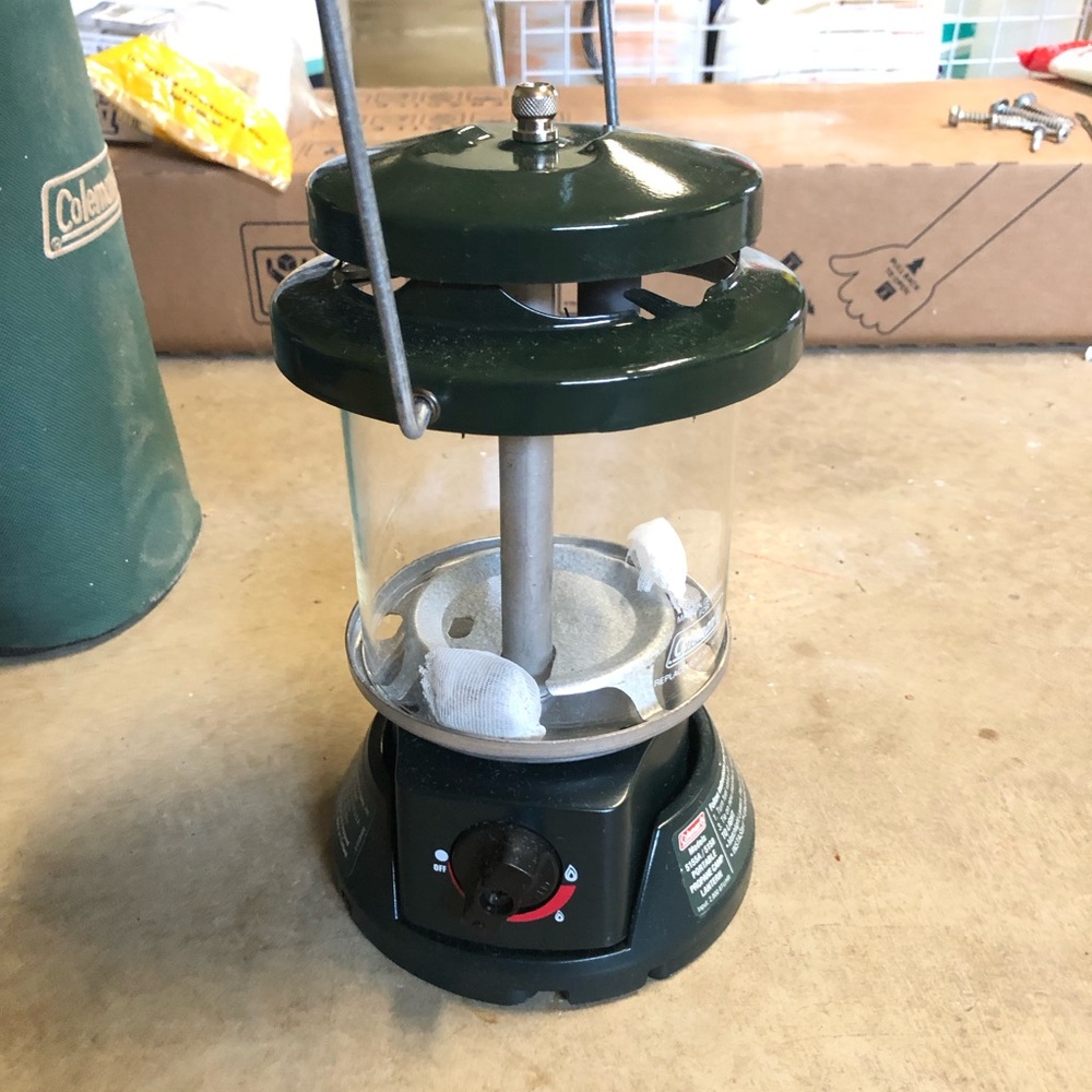 Coleman Dark Green Propane Lantern with Glass Globe
